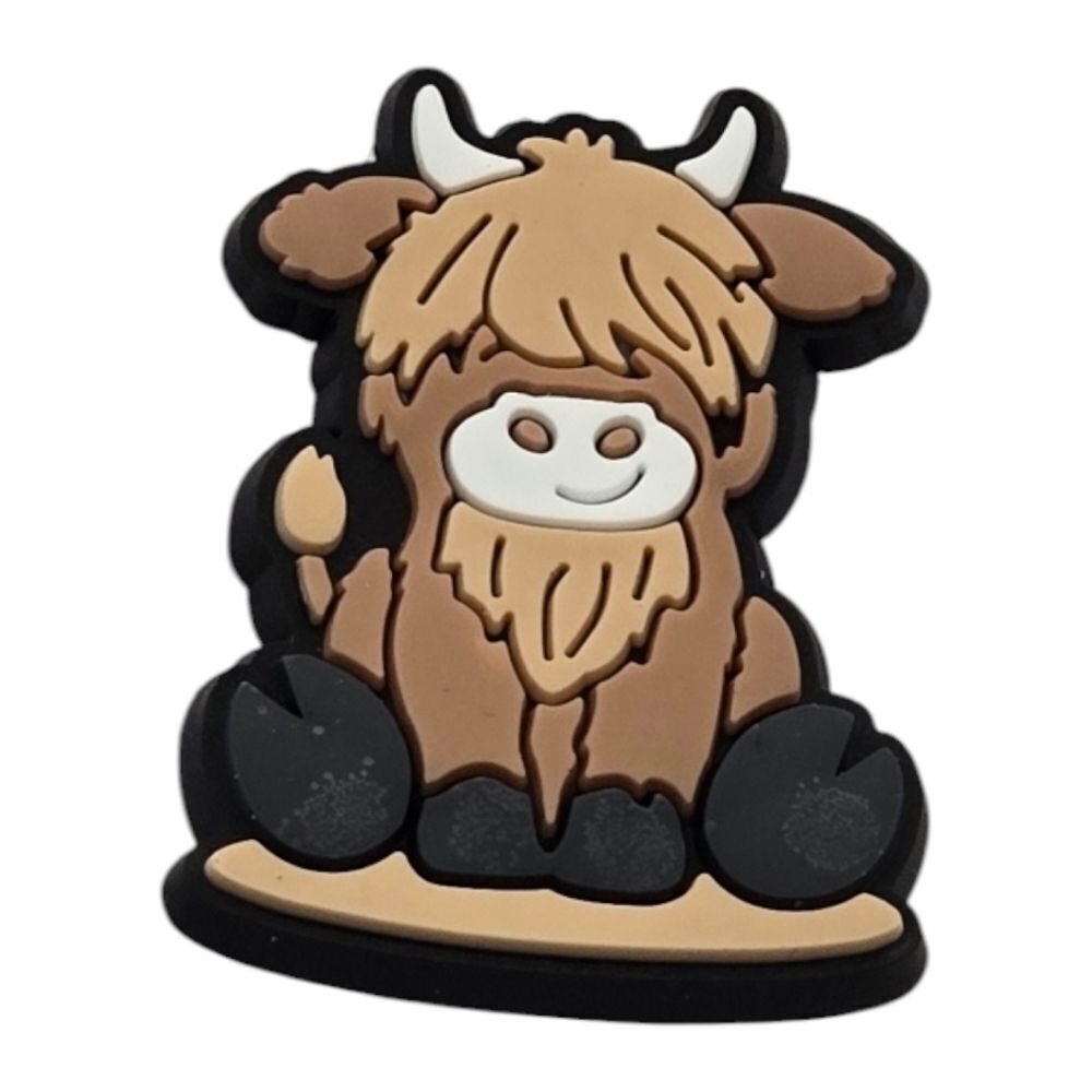 6/$20 Highland Cow 🌟 Croc Charms Rubber Shoe Jewelry Scottish Coos Cattle Cute